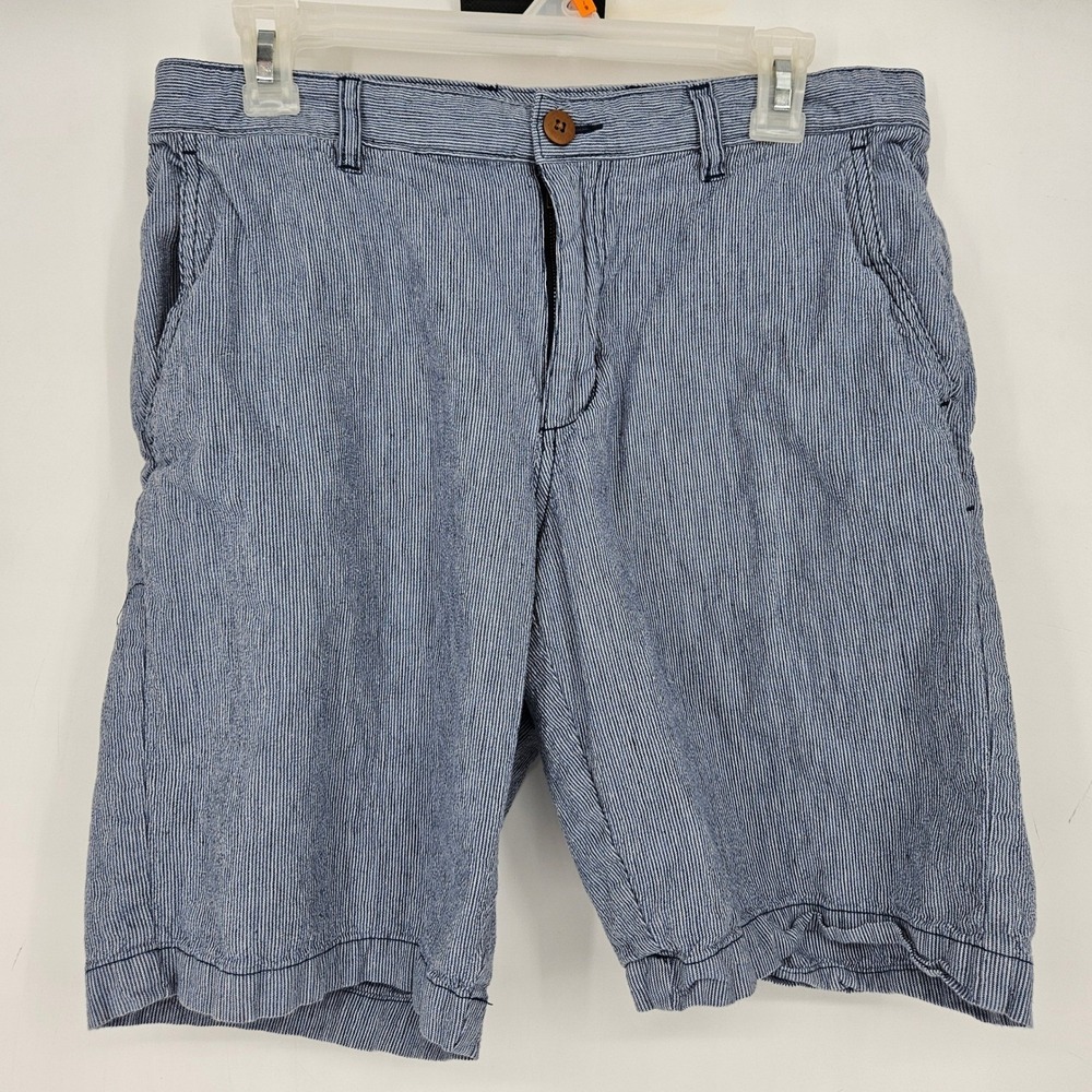 Tommy Bahama Shorts Mens 32 Striped Blue White Casual Preppy Golf Linen‎ Blend
